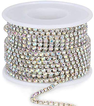 ALEXCRAFT 10 Yard Crystal Rhinestone Chain for Crafts Fringe Trim Diamond Jewellery Making Craft