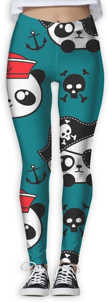 Girls Classic Viking Panda Printed Yoga Leggings Pants Sport Capri