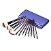 Makeup Brushes Set With Travel Bag, Purple 12 PCS Prime Professional Cosmetics Foundation Powder Brow Fan Eyeshadow Highlighter Primer Blush Concealer Face Make Up Brush With Pouch Carrying Case Kit