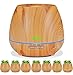 Miserwe Diffuser Aromatherapy Essential Oil Diffuser Planter for Home Office Bedroom Nursery - 550ML Planting Platform 4 Timer Settings 7 Color LED Lights Cool Mist Auto Shut-Off