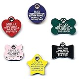 LuckyPet Durable Plastic Pet ID Tag - Outlasts Aluminum Tags for The Same Price - Custom Engraved - Medium Blue Bone