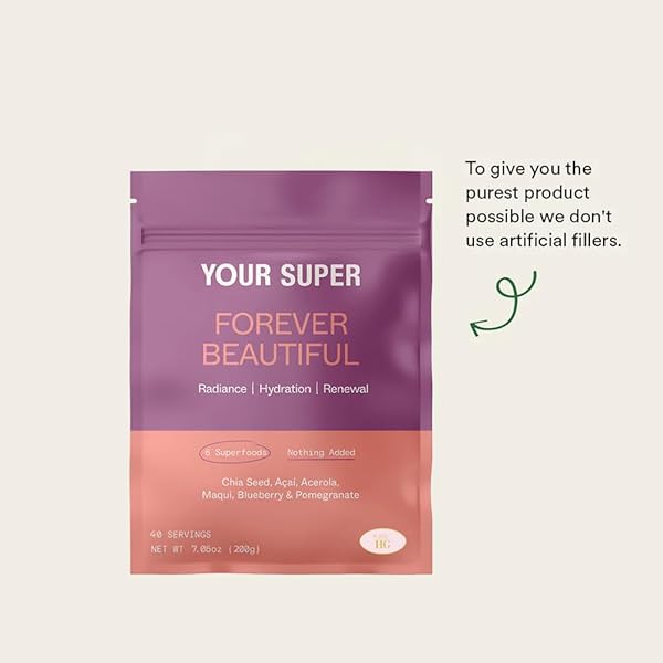 YOUR SUPER FOREVER BEAUTIFUL SUPERFOOD BLEND – ORGANIC SUPERFOOD POWDER FOR HEALTHY SKIN AND HAIR, WITH ORGANIC AÇAÍ, POWDER, MAQUI BERRY, MACA, AND ACEROLA (40 SERVINGS)