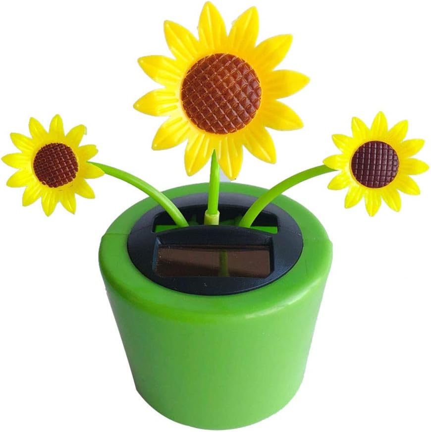 Solar Dancing Toys - Creative Flower Dashboard Ornament Shaking Head Animated Decoration Toy - Solar Dancing Swinging Toys for Car Windowsill Decoration (14x6x6cm, N)