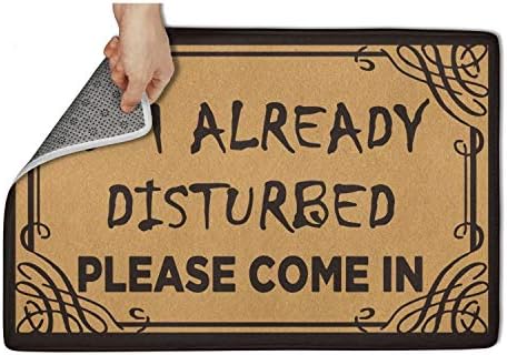 UIIE I'm Already Disturbed Please Come in Designed BedroomRug Entrance Easy Clean 15.55" x 23.5"