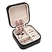 JL LELADY JEWELRY Small Jewelry Box Organizer Mini Travel Jewelry Boxes Case, Portable Faux Leather Jewelry Organizer Boxes Storage Case for Women Girls (Black)
