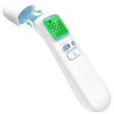Ear and Forehead Thermometer for Adults, 3-in-1 Infrared Digital Thermometer for Kids and Baby, Accurate 1 Second Reading, Fever Alert, Backlit Display and Storage Pouch