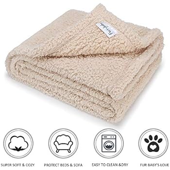 furrybaby Premium Fluffy Fleece Dog Blanket, Soft and Warm Pet Throw for Dogs & Cats (Medium (32 * 40