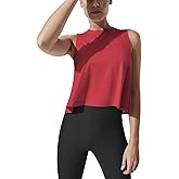 Mippo Crop Tops for Women Womens Workout Tops Flowy Cropped Tank Tops Athletic Shirts