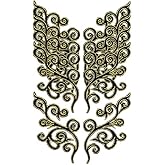 thumbnail interactive-video image 1 of 6pcs Small Plum Flower Iron-On Patches - Purple Embroidered Applique With Gold Trim For DIY & Clothing Decoration 1 of 12