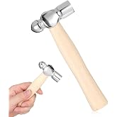 Mini Ball Peen Hammers, 1 Pcs Wooden Handle Mini Hammer | Small Hammer for Women Crafts Jewelry Making Prying Nails Repairing Carpentry DIY