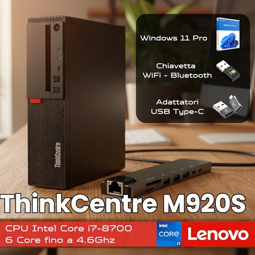 Lenovo ThinkCentre M720S Intel i7 8700 12 thread 4.60 GHz Business Office Multimedia Computer with 3 year warranty! - 16 GB - 1000 GB SSD - USB 3.0 - WLAN - Windows 11 Prof. 64 bit - #8268