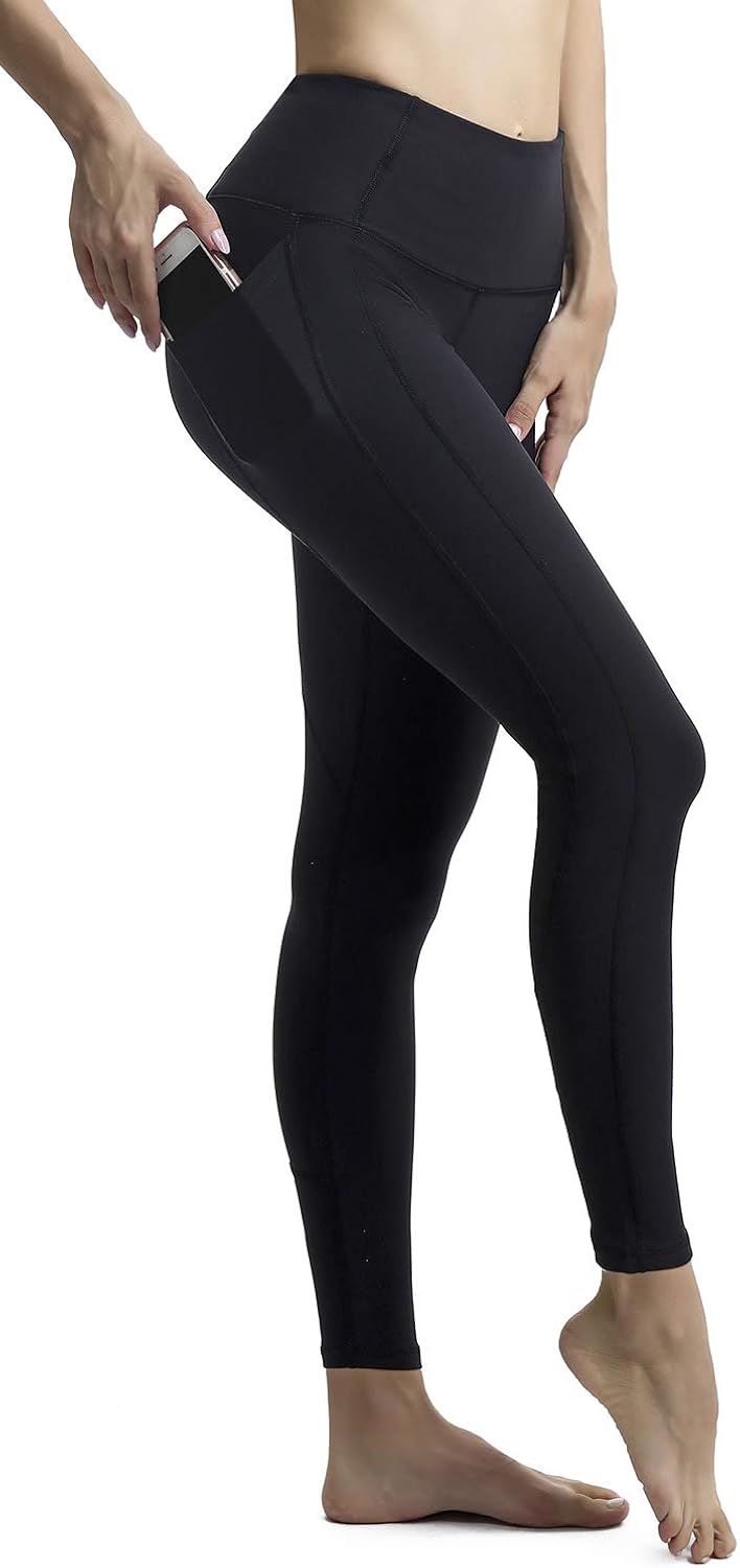 AFITNE Women’s High Waist Yoga Pants with Pockets, Tummy Control Workout Running 4 Way Stretch Yoga Leggings: Clothing