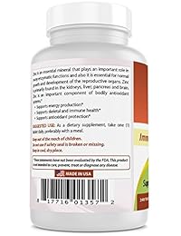 Best Naturals Suplemento de zinc como gluconato de zinc 50 mg 240 tabletas, 817716013572, 1