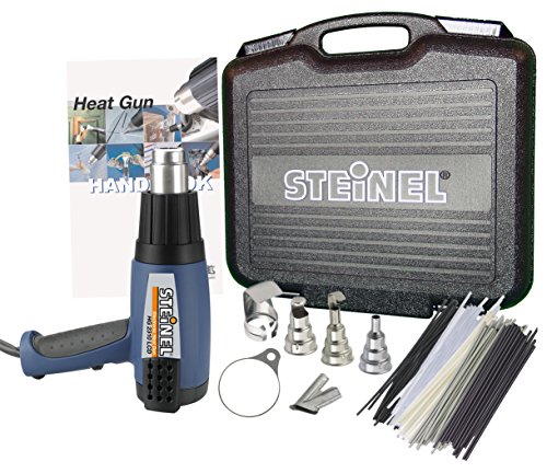 Steinel HG 2310 Multi-Purpose Heat Gun Kit - including industrial Power Tool with LCD Display, 1600 W power blowing hot heat, temperature and airflow continuously variable, lockable override control, ideal for use on electronics, aerospace, medical manufa