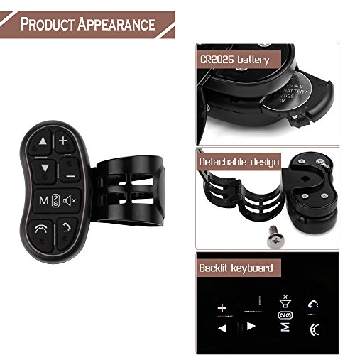 ALLOMN Universal Car DVD GPS Player Steering Wheel Wireless Remote Controller with Audio Volume Bluetooth Switch for DVD Player GPS Navigation System