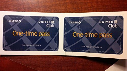 United Club Lounge One-time Pass Two (2) Exp 9/30/2017