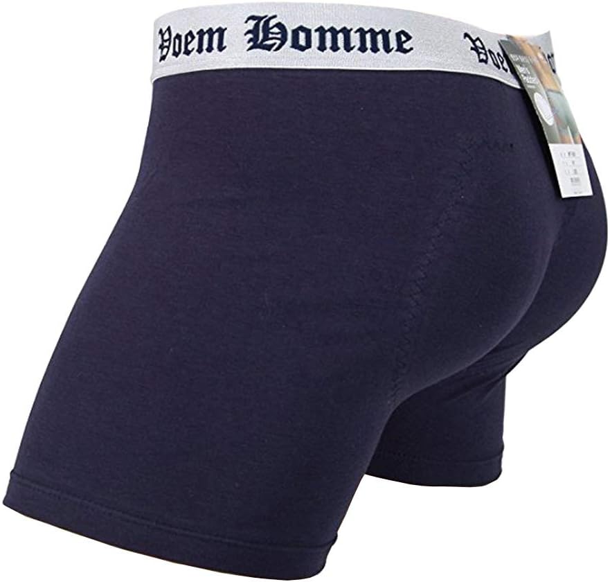 VOEM Men's Padded Buttocks Bum Enhancer Hip-up Boxers Panties Underwear Brief (XL (UK 10-12/96~104cm), Navy)