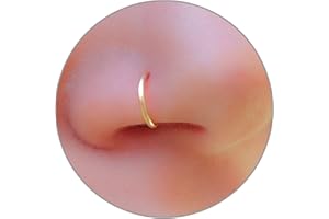 Tiny Gold Nose Ring - Snug Nose Piercing - 14K Gold Filled 7mm Ring - Thin Nose Piercing Hoops