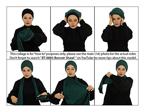Jersey Shawl for Women Cotton Wrap Instant Modesty Turban Cap Bonnet Mink - Thumbnail 6