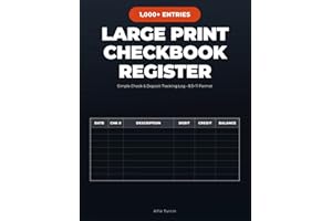 Large Print Checkbook Register: Simple Check and Deposit Tracking Log — 120 Pages