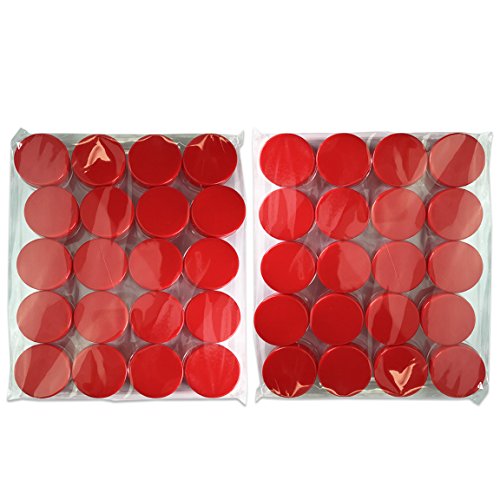 (Quantity: 40 Pieces) Beauticom 10G/10ML Round Clear Jars with RED Lids for Beads, Gems, Glitter, Charms, Small Arts and Crafts Items - BPA Free