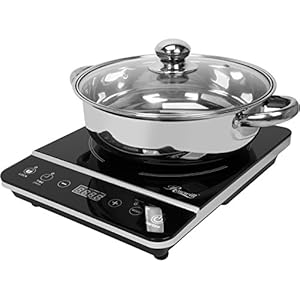 Rosewill Induction Cooker 1800 Watt, Induction Cooktop, Electric Burner with Stainless Steel Pot 10" 3.5 QT 18-8, RHAI-13001