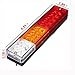AMBOTHER 2X 20-LED Car Truck LED Trailer Tail Lights Turn Signal Reverse Brake Light, Stop Rear Flash Light Lamp, DC12V Red-Amber-White, Waterproof IP65 (Pack of 2)