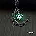 KeyZone Women Fluorescence Glow in The Dark Crescent Moon Heart Necklace Jewelry Green