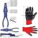 VIWIEU Nail Holder for Hammering Safety Plastic Pliers, Finger Protective Nail Guide for Small Screws and Finishing Nails, Slip Joint Pliers Tool Gadget for Household Construction (with Work Gloves)