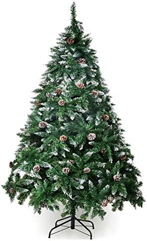 JiaQi Artificial Snow Frost Christmas Trees With Snow Effect,pine Christmas Tree With Metal Stand,for Indoor Outdoor Fireplace Party Decorations-b 180cm/6ft
