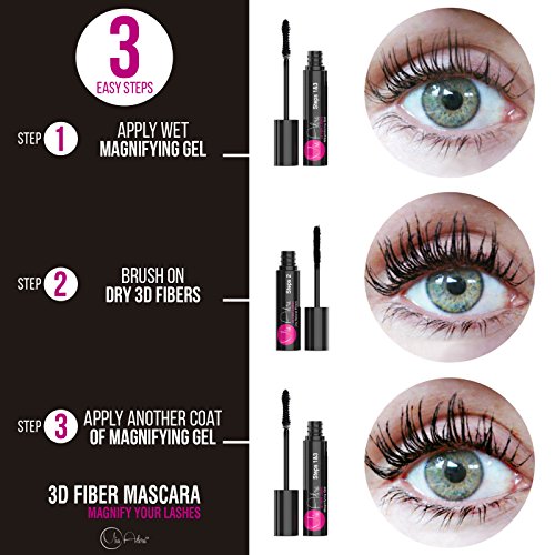3D Fiber Lash Mascara - Best for Thickening & Lengthening - Paraben-Free - Highest Quality Natural & Non-Toxic Hypoallergenic Ingredients - Includes Bonus Eyelash eBook with Pro-Tips (Black Mascara) Beauty & Personal Care, Makeup, Eyes, Mascara