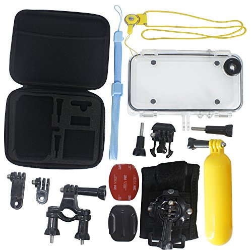 Tescat iPhone 6s 6 Waterproof Case and Sports kits with 170Â° Wide Lens Designed for Outdoor Sports Like Swimming,Fishing,Boating Compatible with GoPro Adapter