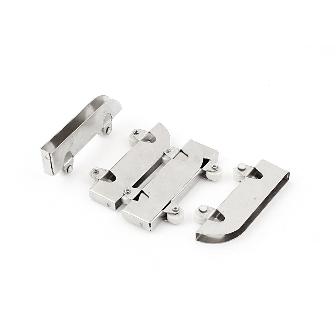 Sourcingmap® Stainless Steel Double Wheels Sliding Glass Door Roller Wheel 5mm 5pcs