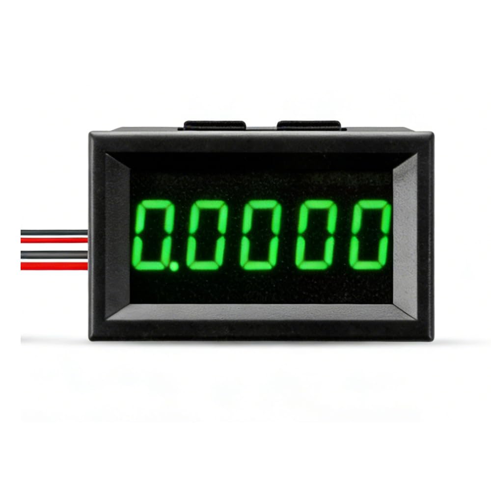 BE-Tool Digital Ammeter Gauge DC (0-3A) 5-Digits Precision High Current Meter Current Measurement Panel Meter, RED/Blue/Yellow/GREE LED