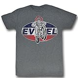 Evel Knievel Shirt Logo 2 Tee Adult Gray Tee T-shirt
