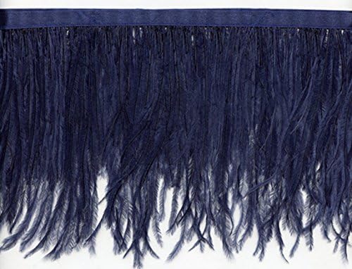 Ostrich Feather Fringe Trim | Available in 25 Colors | Priced per Yard (Navy)