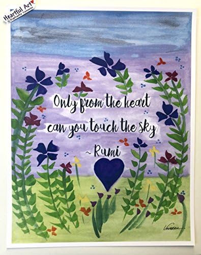 Only from the heart 11x14 Rumi poster - Heartful Art by Raphaella Vaisseau