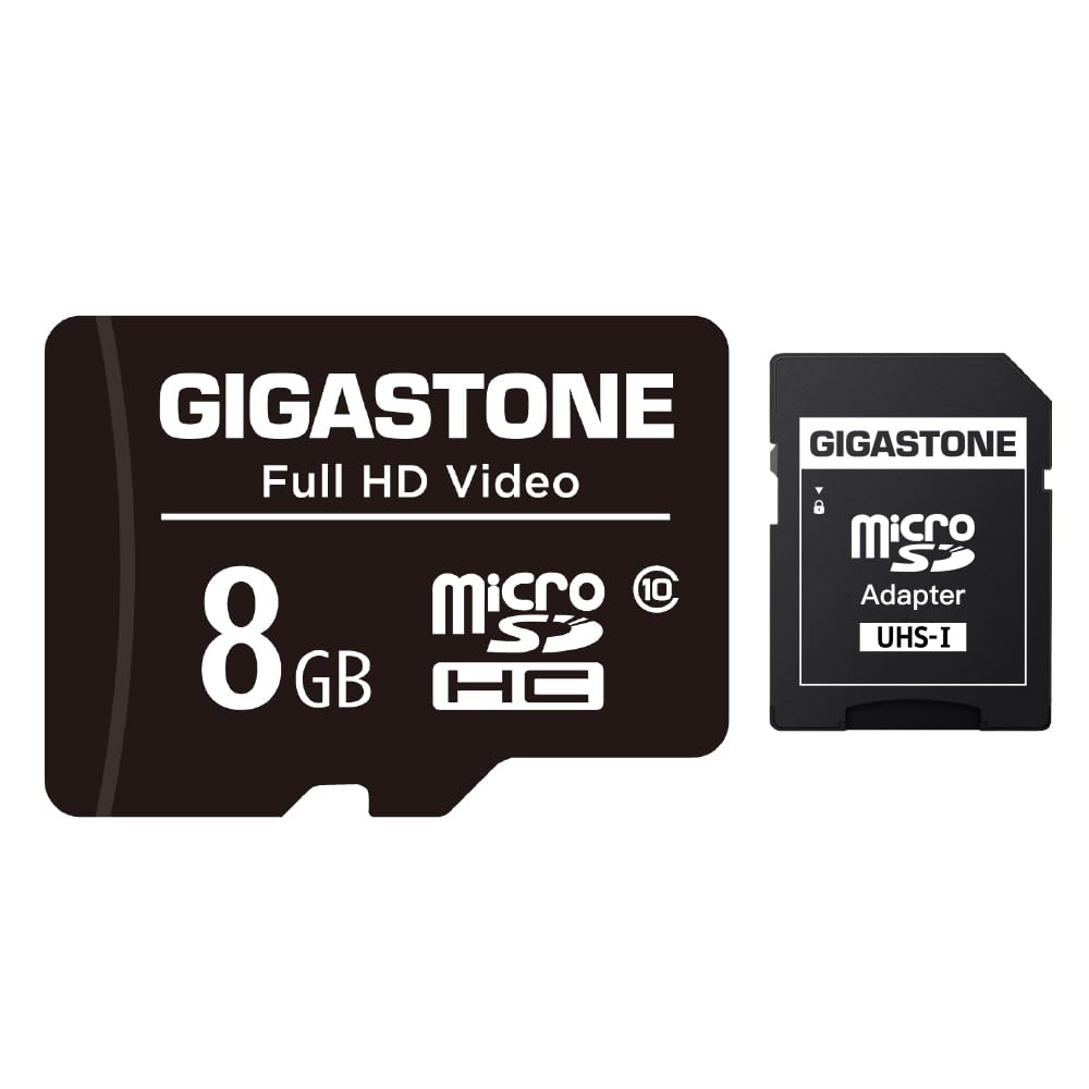 Gigastone 8GB Micro SD Card, FHD Video, Surveillance Security Cam Action Camera Drone Professional, 80MB/s Micro SDHC Class 10