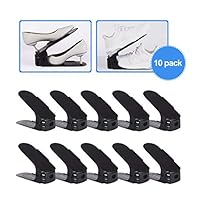 UYGHHK Shoe Slot, Adjustable Shoe Stack, Space Saver for Shoes of Men Women Kids 4-Level Height Shoe Slots Organizer 10 Pairs of Shoes (Black)