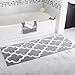 Bathroom Rug - 24 x 60 Inch Long Non Slip Bath Mat with Trellis Pattern - Extra Soft Absorbent Cotton Bath Mat - Machine Washable Bathroom Rugs Runner for Shower, Tub or Vanity by Lavish Home (Silver)