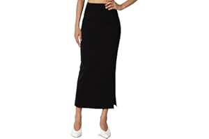 TheMogan Side Slit High Waist Stretch Ponte Knit Mid Calf Long Pencil Skirt