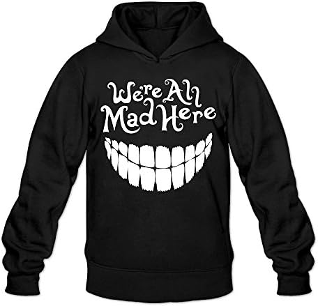 Men's Classic Fashion We're All Mad Here Adult Pullover Hoodie