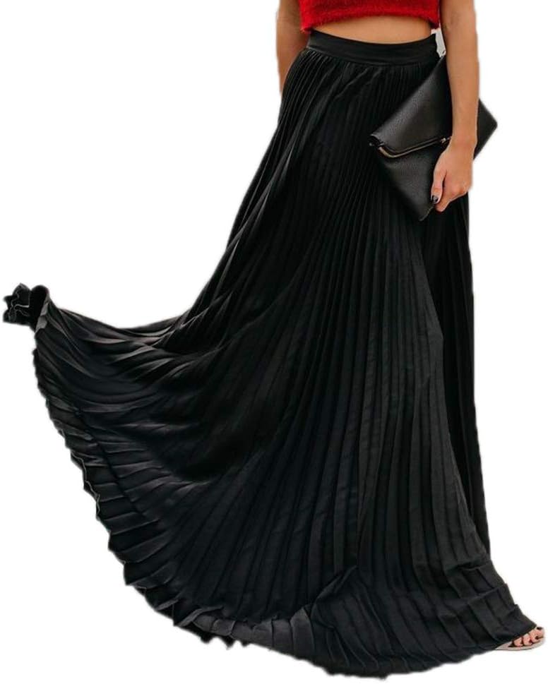 Flowy Pleated Skirt Women's Fashion Bohemian Skirt Long Skirt Chiffon Skirt