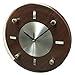 Timekeeper 11-Inch Round Espresso Brown Woodgrain Wall Clock with Silver Accents and Raised Glass Cover