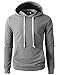 H2H Mens Fashion Slim Fit Lightweight Long Sleeve Hoodie with Various Pastel Colors LightGray US S/Asia M (JNSK17)