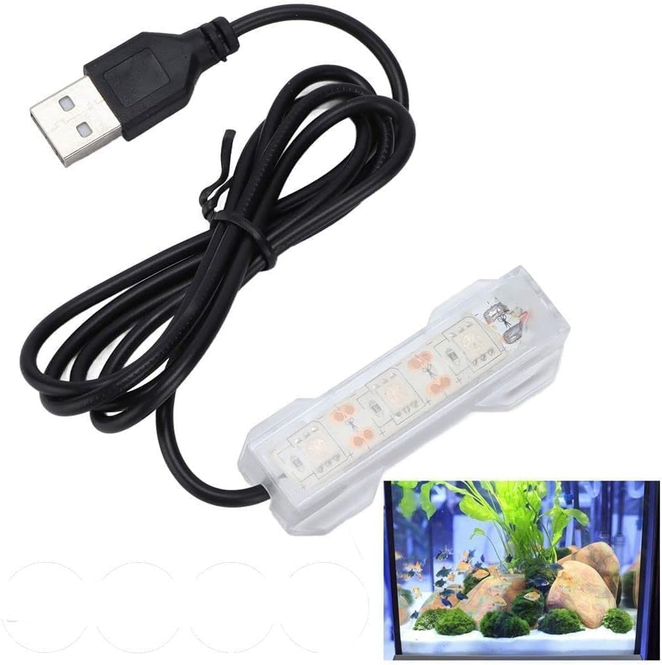 Enyolidimk Blue Light Small Aquarium Led Light, Led Fish Tank Light for Freshwater Plants Aquarium Accessories, Fish and Aquatic Pets, Aquarium Lights