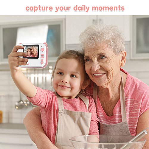 Dragon Touch InstantFun Instant Print Camera for Kids, Zero Ink Toy Camera with Print Paper, Cartoon Sticker, Color Pencils, Portable Digital Creative Print Camera for Boys and Girls - Pink - Thumbnail 5
