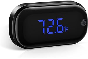 KeeKit Digital Aquarium Thermometer, High Precision Electronic Temperature Measurement with LED Display, Range of 32℉-140°F, Wireless Thermometer for Glass Containers, Aquariums