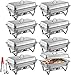 Mophorn Full Size Rectangular Chafers for Catering Buffet Warmer Set with Folding Frame, 8 Quart, Stainless Steel