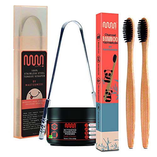 MasterMedi Oral Care Charcoal Kit Allin One Saver Pack (4 Piece Set